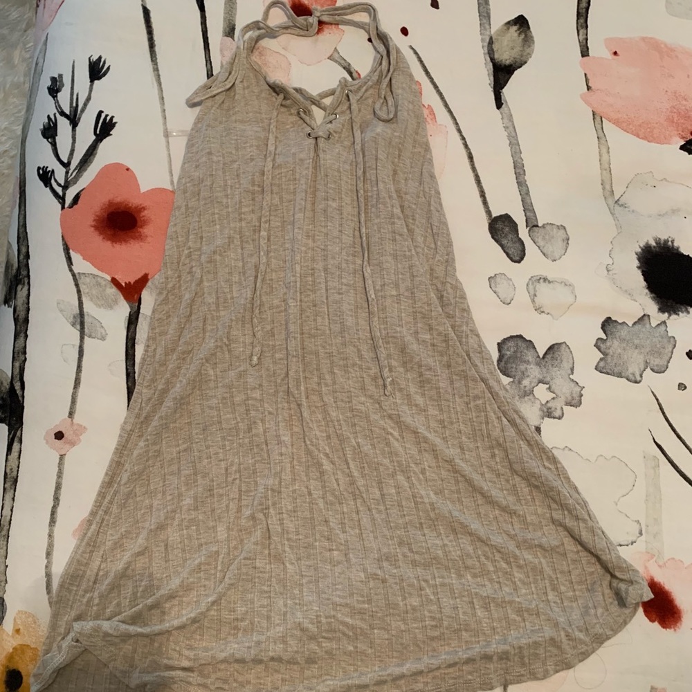 Lace up t-shirt dress